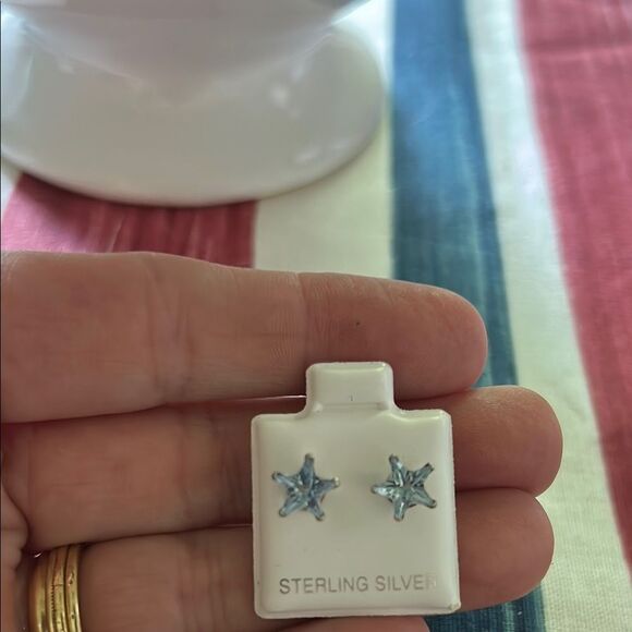 Sterling Silver Star Earrings - Picture 1 of 5